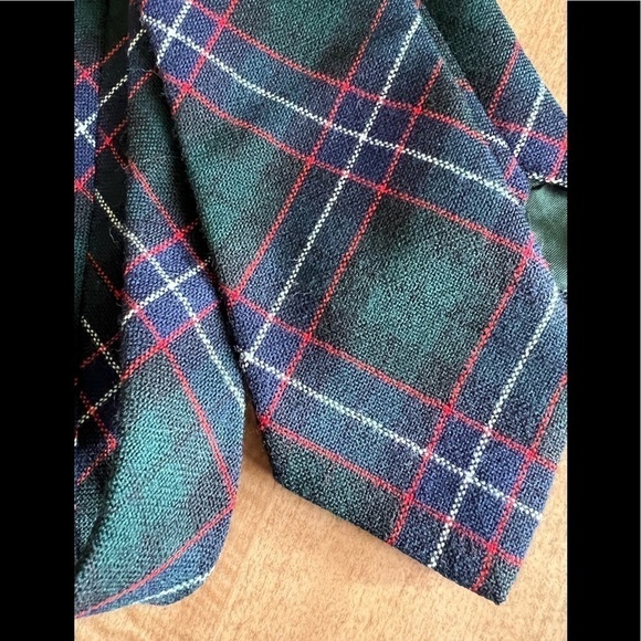 Hunter Preppy Wool Necktie Plaid Pattern green/black/red - Picture 1 of 8